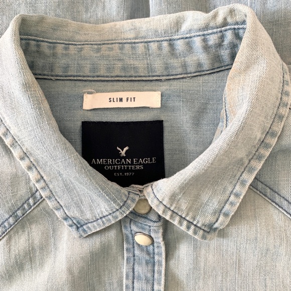 Pre-owned Slim Fit AEO Chambray Shirt (M) - Picture 8 of 8